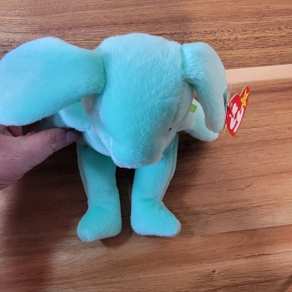 Vintage NWT Beanie Babies Hippity Green Bunny Plush 1996 P.V.C. Pellets 6-1-96 - Picture 9 of 16